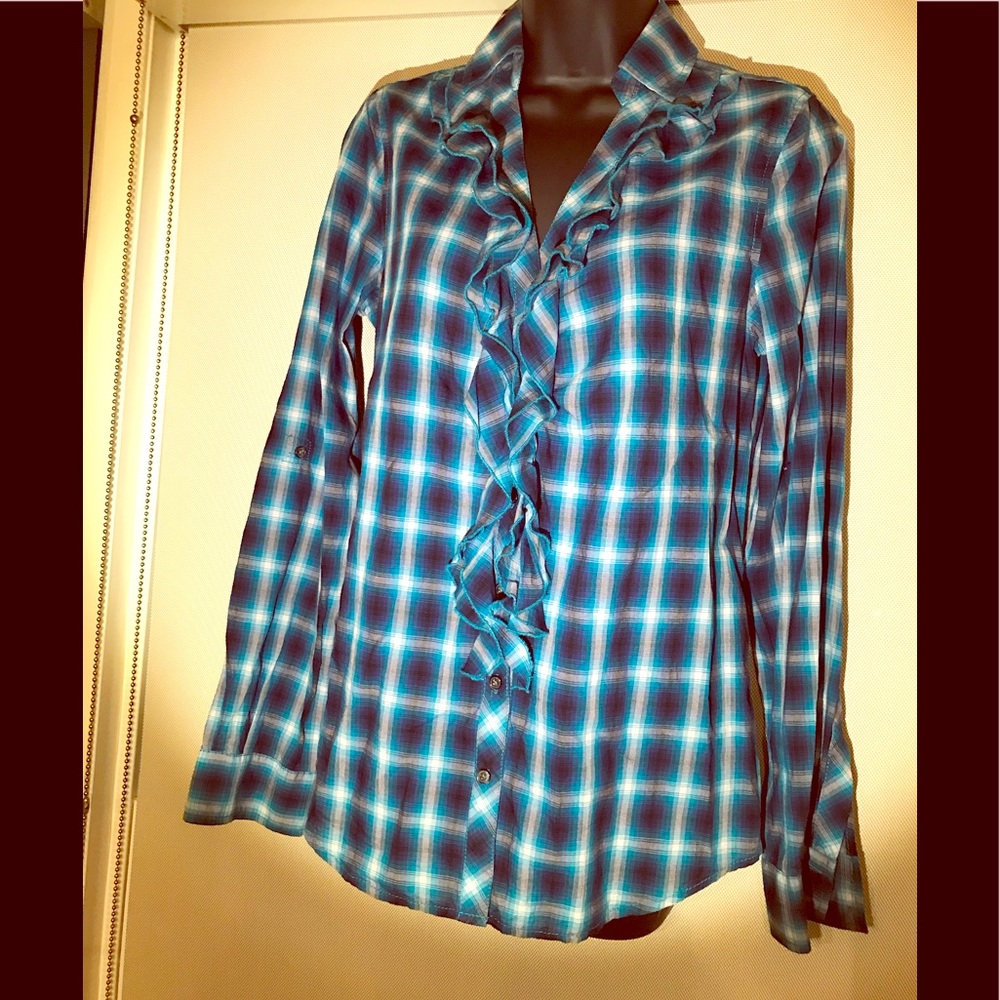 Ruffle button down